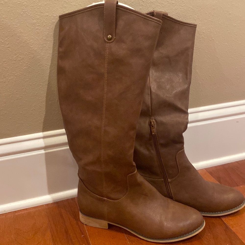 Brown riding boots
